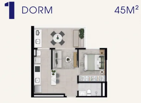 imagem 5 - Apartamento - Quadria Aquarius - Jardim Aquarius - 01 Dormitório - 45m² - São José dos Campos imagem 5 - Apartamento - Quadria Aquarius - Jardim Aquarius - 01 Dormitório - 45m² - São José dos Campos